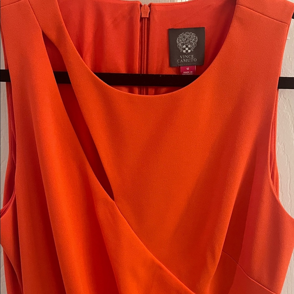 Vince Camuto Asymmetrical Dress in Vibrant Orange - Picture 3 of 6